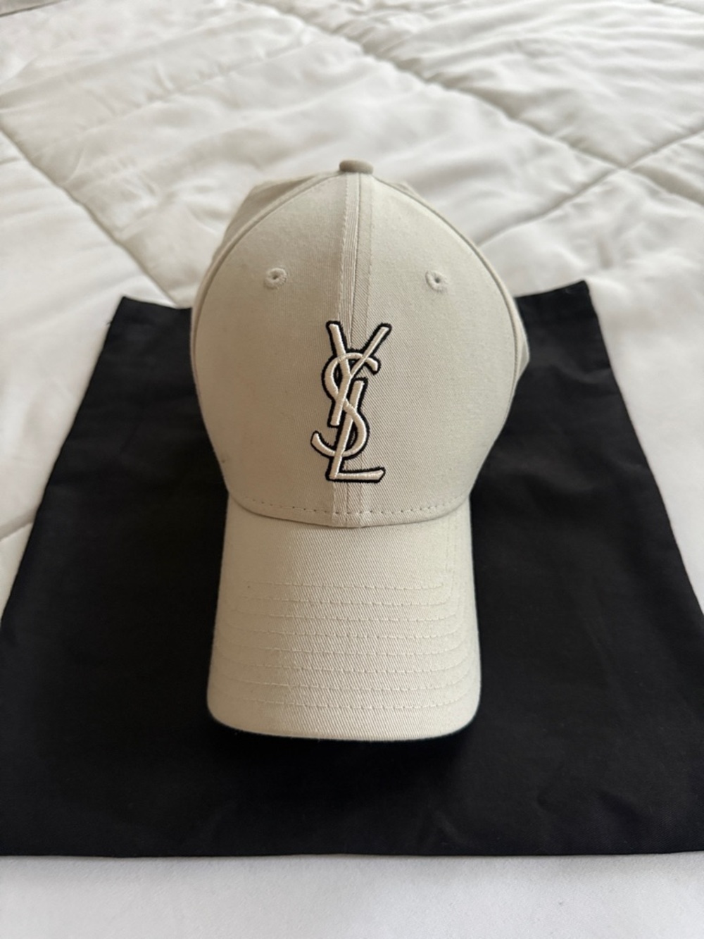 Saint Laurent Black and Cream New Era 9FORTY Cap